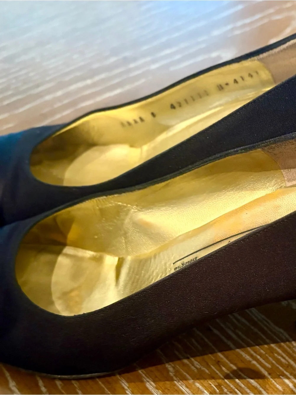 Bruno Magli Black Pointed Toe Flat with Gold Insole